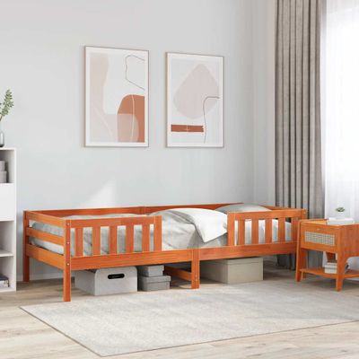 vidaXL Posteľný rám bez matraca voskový 80x200 cm borovicový masív
