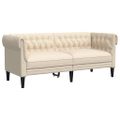 vidaXL Kreslo Chesterfield, 2-miestne, ľan