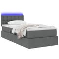 vidaXL LED úložná posteľ s matracom Tmavosivá 100 x 200 cm Látka