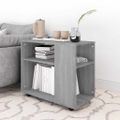 vidaXL Príručný stolík sivý dub sonoma 70x35x60,5 cm spracované drevo