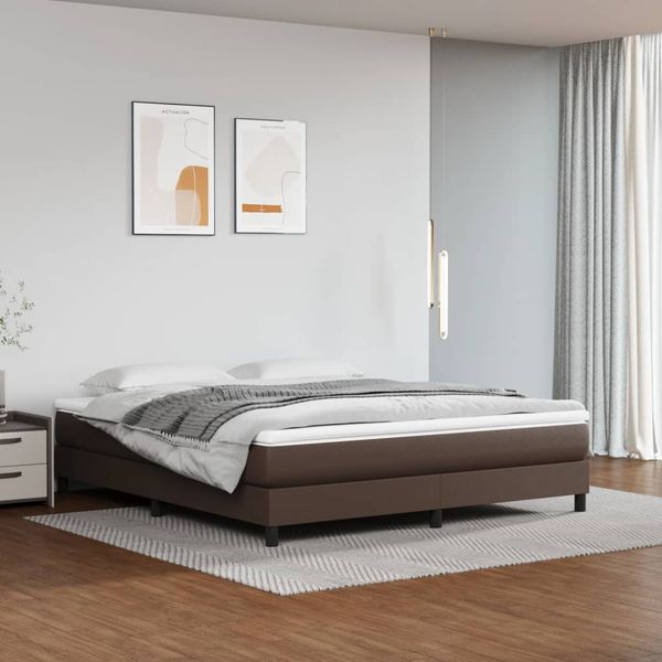 vidaXL Matrac s taštičkovými pružinami stredná tvrdosť hnedý 160x200x20 cm umelá koža