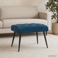vidaXL Lavica s gombíkovým prešívaním Modrá 60 x 40 x 45 cm Zamat