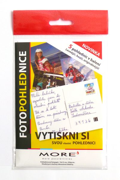 Fotopohľadnica 250g/m2, 10x15 cm, glossy, 5ks/bal