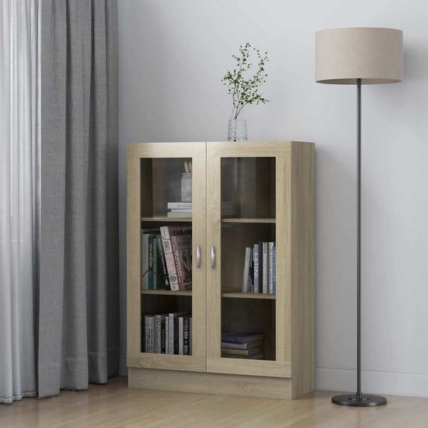 vidaXL Vitrína, dub sonoma 82,5x30,5x115 cm, kompozitné drevo
