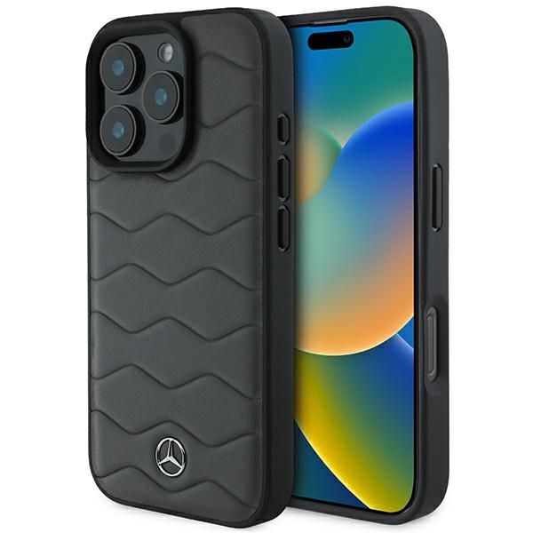 Puzdro Mercedes pre iPhone 16 Pro Max 6,9" MEHCP16X23RWRSA Hardcase MB Waves Leather antracitovo šedá