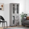 vidaXL Vysoká skrinka sivý dub sonoma 69,5x34x180 cm spracované drevo