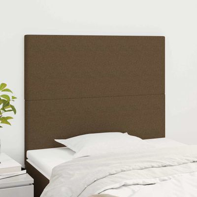 vidaXL Čelo postele tmavohnedé 100x5x118/128 cm látkové