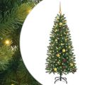 vidaXL Umelý vianočný stromček s 150 LED-i Zelená 150 cm PE a PVC