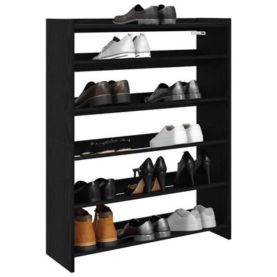 vidaXL Regál na topánky čierny 80x25x100 cm spracované drevo