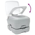 vidaXL Kempingové WC Šedý a biely 41,5 x 36,5 x 30 cm Polyetylén