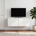 vidaXL Nástenná TV skrinka 98 x 31 cm Biela s vysokým leskom