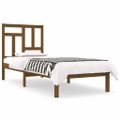 vidaXL Posteľný rám medový drevený masív 75x190cm malé jednolôžko