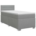 vidaXL Posteľ boxspring s matracom Svetlosivá 90 x 190cm Látka