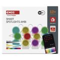 LED bodové svietidlo GoSmart EMOS ZIW15CR – reťaz 255 cm, 12 dielov, 7 W, RGBIC+CCT, stmievateľné, WiFi