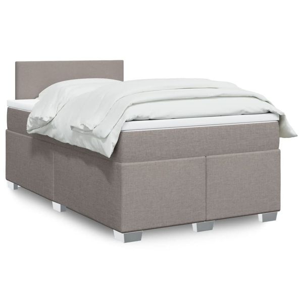 vidaXL Boxspring posteľ s matracom sivohnedý 120x200 cm látka