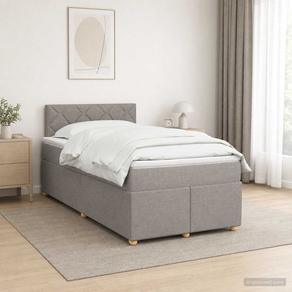 vidaXL Posteľ boxspring s matracom Sivohnedá 120 x 190 cm Látka