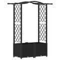 vidaXL Vyvýšený záhon s mriežkou a strechou Čierna 125 x 40 x 138 cm
