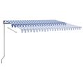 vidaXL Samostatne stojaca automatická markíza 450x300 cm modro-biela
