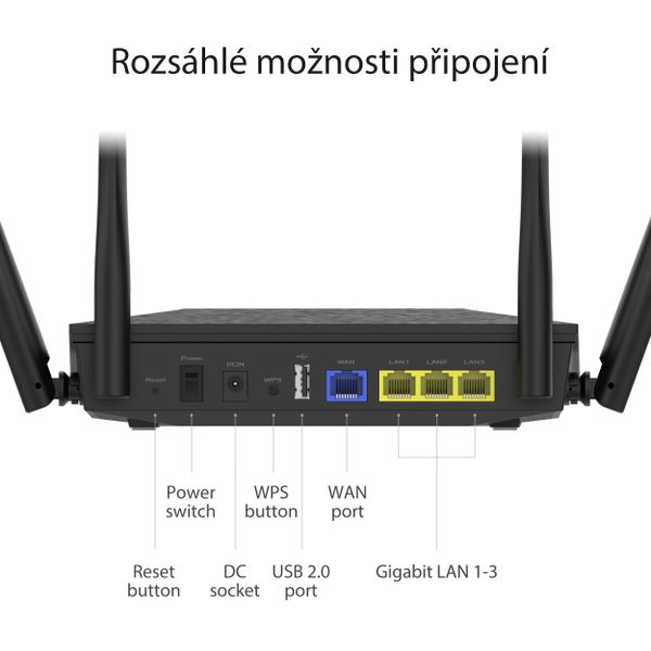 ASUS RT-AX53U (AX1800) WiFi 6 Rozširujúci Router, 4G/5G Router replacement, AiMesh