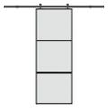 vidaXL Posuvné dvere s kovaním 76x205 cm tvrdené sklo a hliník úzke