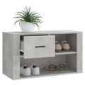 vidaXL Botník betónovo sivý 80x35x45 cm spracované drevo