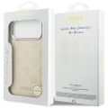 Puzdro Guess Peony Hot Stamp Script MagSafe pre iPhone 17 Pro Max béžová
