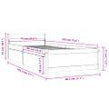 vidaXL Posteľný rám so zásuvkami medový 75x190 cm malé jednolôžko