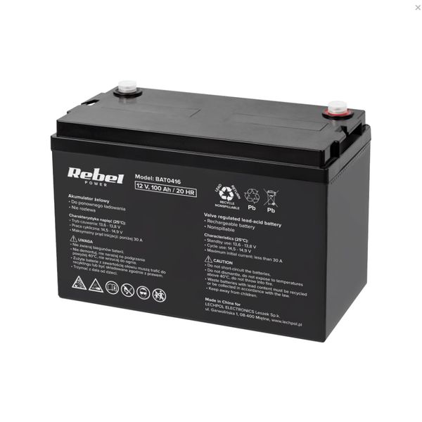 Batéria olovená 12V 100Ah REBEL BAT0416