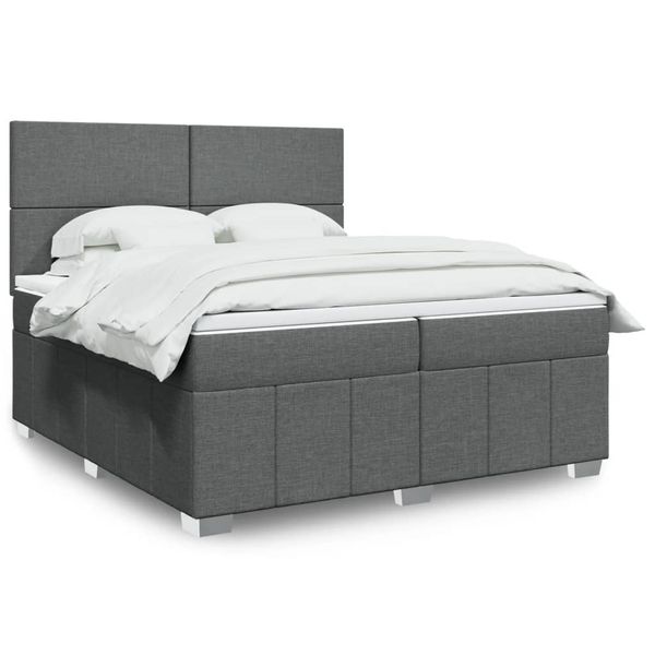 vidaXL Boxspring posteľ s matracom tmavosivá 200x200 cm látka