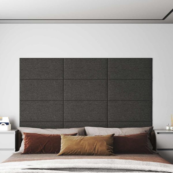 vidaXL Nástenný čelník 12 pcs 60 x 30 cm Tmavo šedá látka