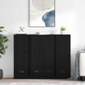 vidaXL Highboard 3 ks Čierny dub 132 x 35,5 x 103,5 cm