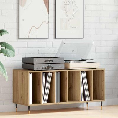 vidaXL Skrinka na gramofónové platne dub artisan 100 x 38 x 48 cm