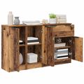 vidaXL Servírovacia skriňa 3 ks Staré drevo 120 x 30 x 70 cm