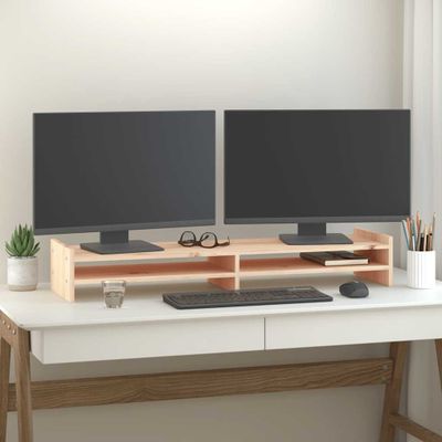 vidaXL Stojan na monitor 100x27x15 cm masívna borovica
