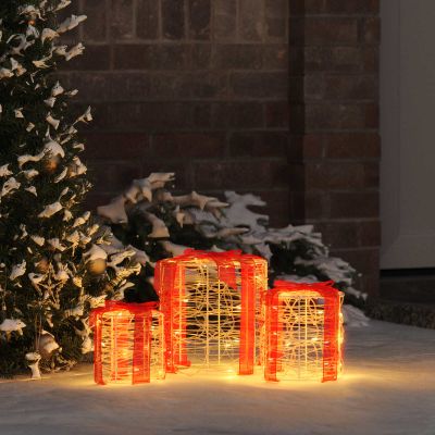 vidaXL Dekorácia Darčekovej Škatule 3 pcs Teplá biela 20 x 20 x 21 cm