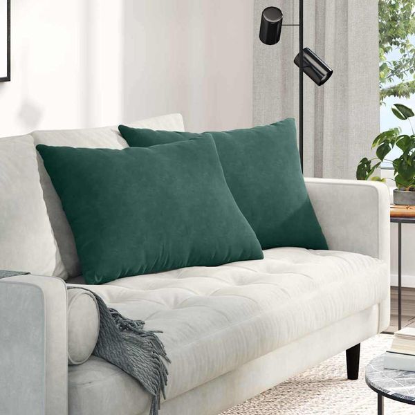 vidaXL Vankúše na pohovku 2 pcs Tmavozelená 70 x 50 cm