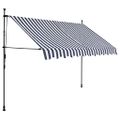 vidaXL Ručne zaťahovacia markíza s LED 250 cm, modro biela