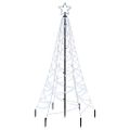 vidaXL Vianočný stromček s hrotom, 200 studených bielych LED 180 cm