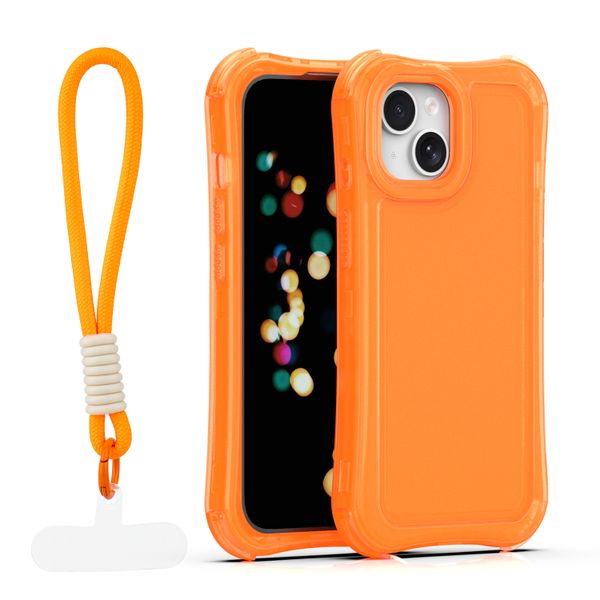 Puzdro Safepop s popruhom pre iPhone 15 6,1" oranžové