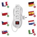 Predlžovací kábel EMOS P1315 / 5 m / 3 zásuvky / s vypínačom / biely / PVC / 1 mm2