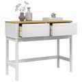 vidaXL Konferenčný stolík FLORO biely 89,5x36,5x73 cm borovicový masív