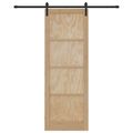 vidaXL Posuvné dvere 83 x 232 cm Borovicový masív Prírodná a čierna