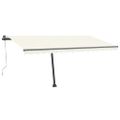 vidaXL Samostatne stojaca automatická markíza 400x300 cm krémová