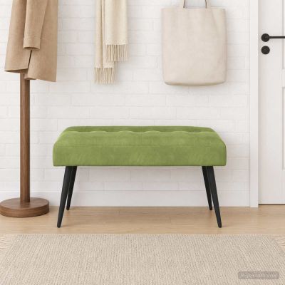 vidaXL Lavica s gombíkovým prešívaním Svetlo zelená 80 x 40 x 46 cm