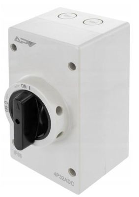 FVE Hlavný odpojovač Adelid APV 4P, otočný 32A 1200V DC, IP65 FVE Hlavní odpojovač Adelid APV 4P, otočný 32A 1200V DC, IP65