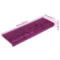 vidaXL Schodové rohože 10 ks 65x21x4 cm fialové s obdĺžnikovým okrajom
