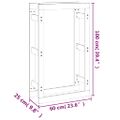 vidaXL Stojan na palivové drevo čierny 60x25x100 cm masívna borovica