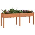 vidaXL Kvetináč s vložkou hnedý 203x53x76 cm jedľový masív