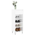 vidaXL Botník lesklý biely 40x36x105 cm spracované drevo