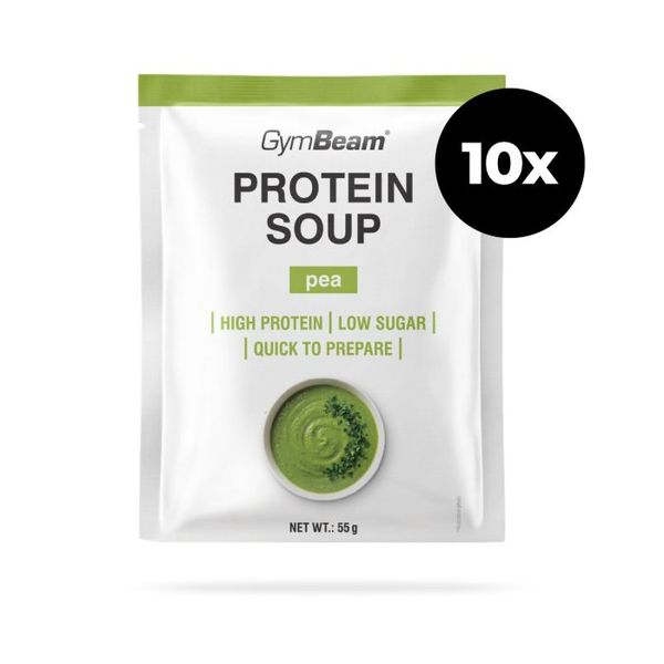 Proteínová hrachová polievka - GymBeam, 10 x 55 g